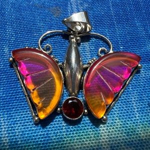 Bicolor Simulated Tourmaline Pendant